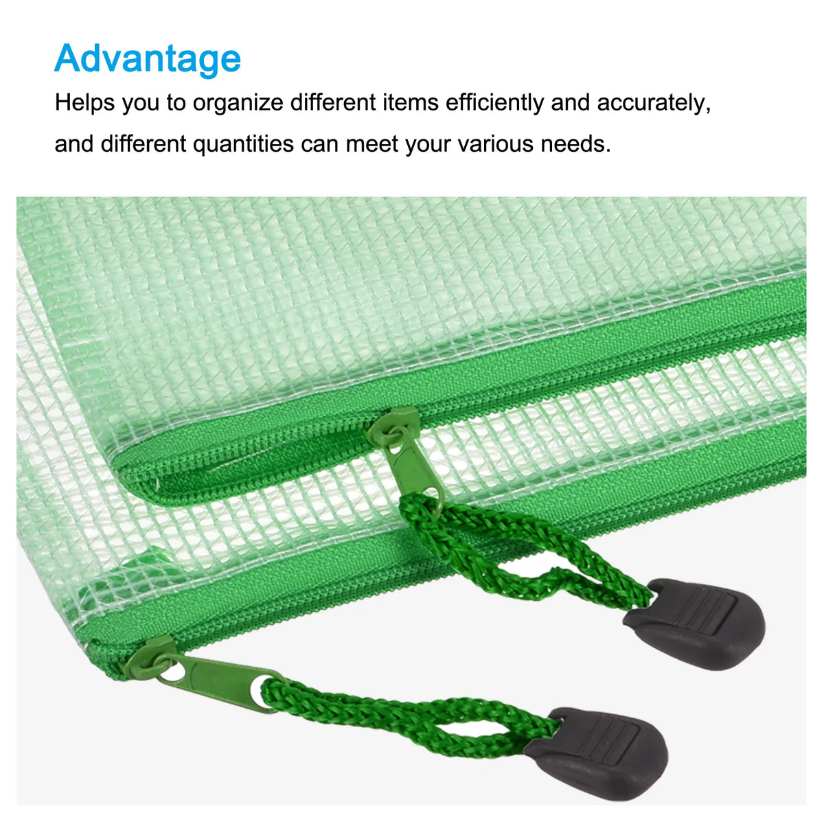 Waterproof Mesh Zipper Pouches – PVC Document File Bags for Office Stationery
