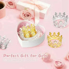 Mini Plastic Crown Topper – Pearl Tiara for Kids Cake and Hair Decoration
