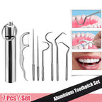 Reusable Aluminum Toothpick Set – Portable Oral Cleaning for Dental Hygiene