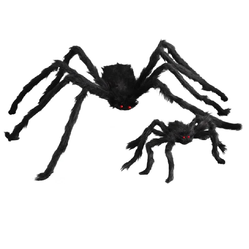 Giant Plush Spider Decoration – 30-200cm Horror Prop for Halloween Party