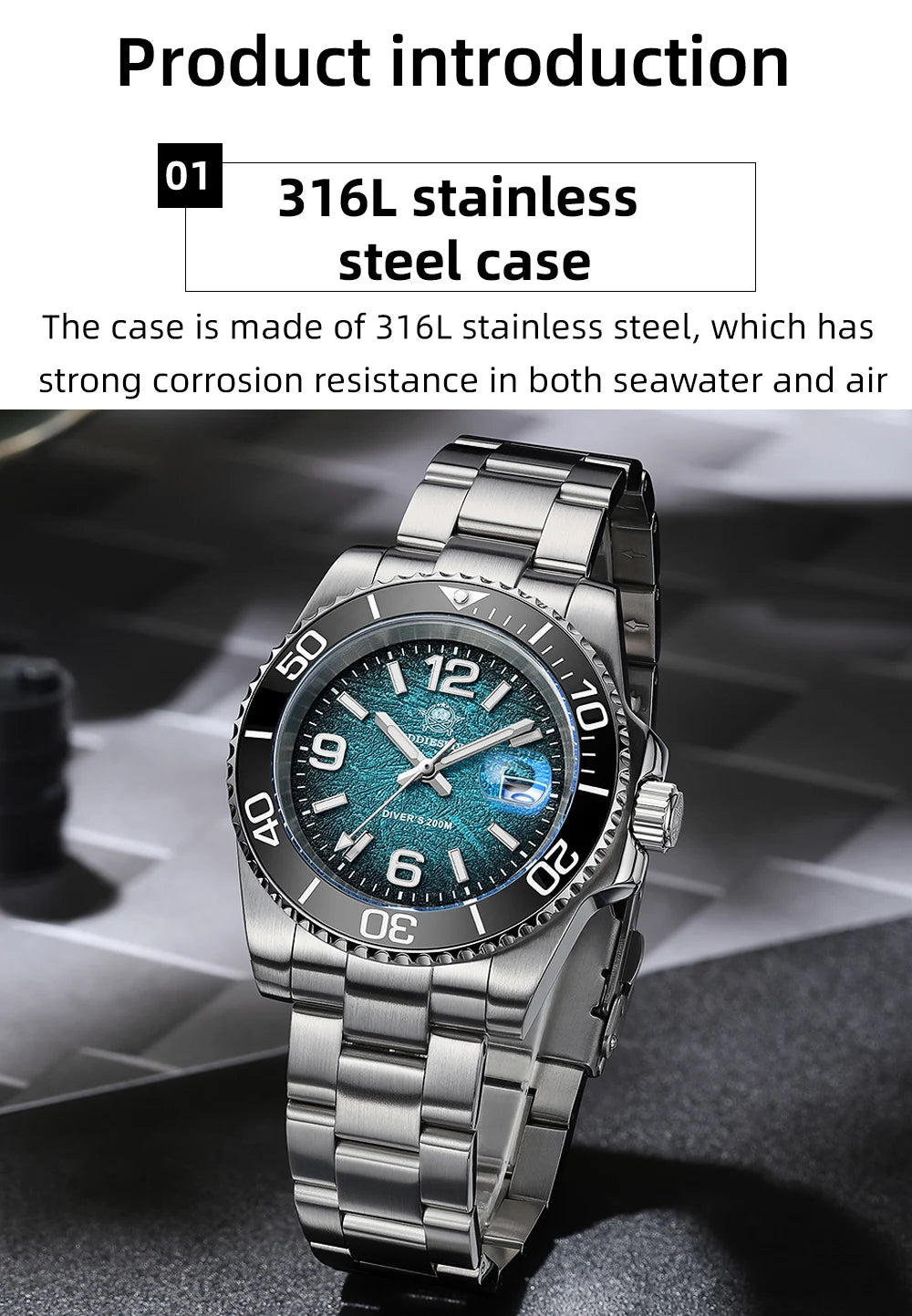 ADDIESDIVE 41mm Men's Diving Watch – Stainless Steel Quartz for Scuba Diving