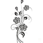 Black Flower Wall Decal – Waterproof Self-Adhesive Art for Home Decor