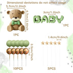 Pink Bear Cake Topper – Cute Animal Figurine for Baby Shower Birthday Parties