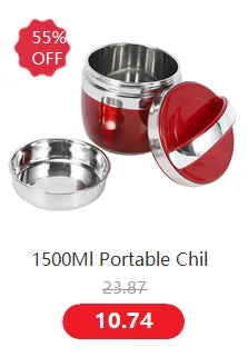 Stainless Steel Vacuum Lunch Box – 1000ML Insulated Food Container for Travel