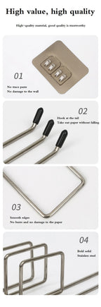 Adhesive Paper Towel Holder – Wall Mounted Rack for Kitchen Cabinet Storage