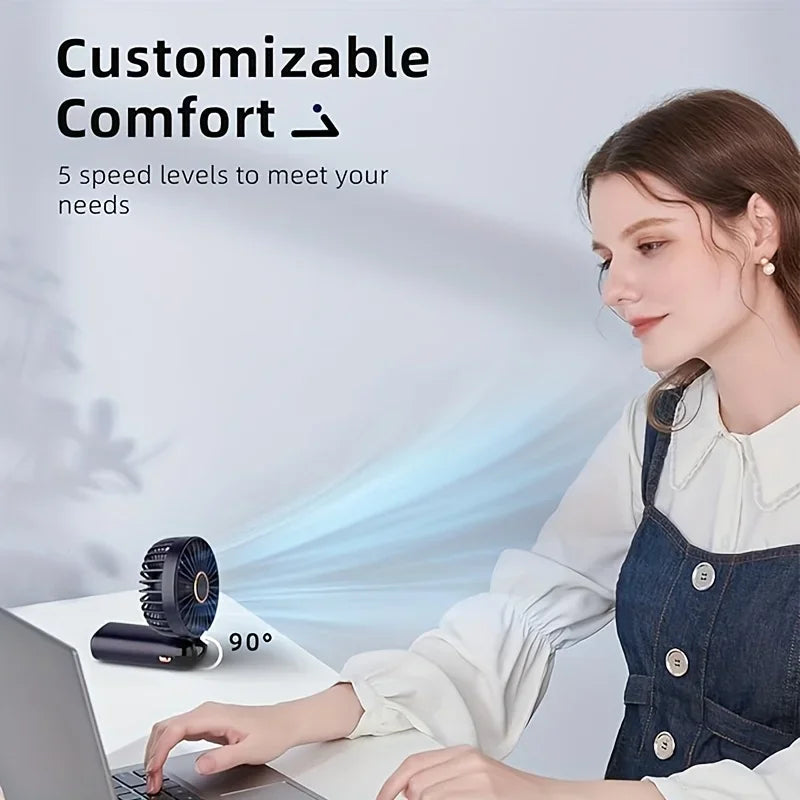 Portable Mini Handheld Fan – Rechargeable LED USB Cooler for Desk and Travel