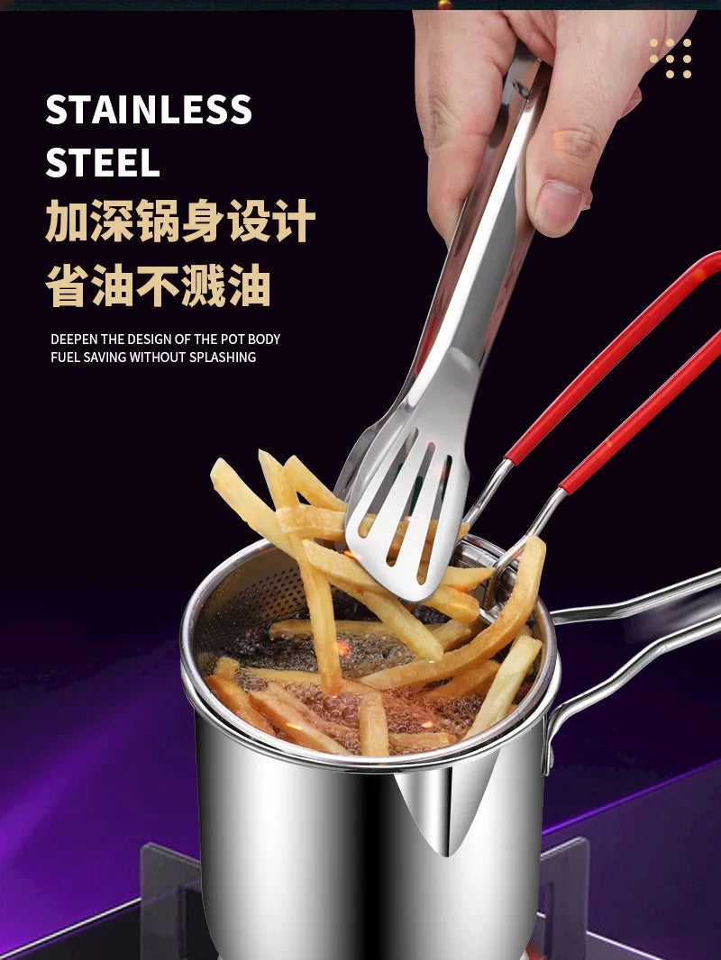 Stainless Steel Deep Fryer – Multifunctional Pot for French Fries and Chicken
