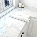 Marble Adhesive Wallpaper – 80cm Oil-Proof Film for Kitchen Renovation