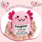 Handmade Crochet Axolotl Doll – Positive Energy Plush for Desk Decor