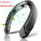 Portable Neck Fan – Rechargeable Turbine Design for Outdoor Summer Cooling