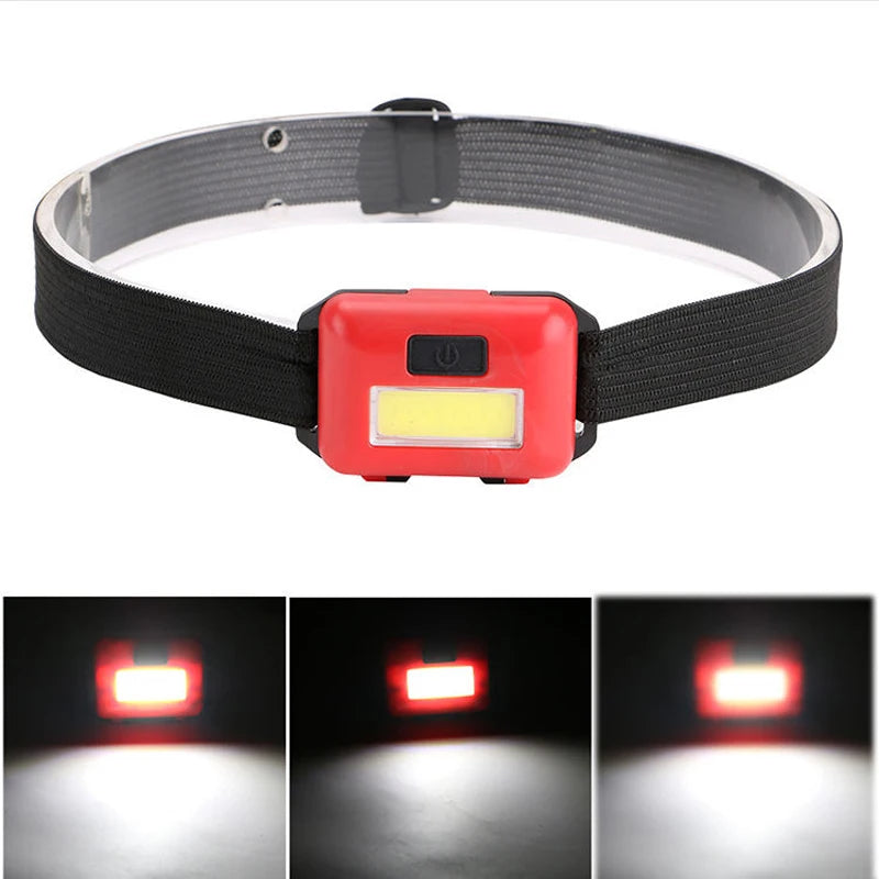 LED COB Headlamp – Waterproof Bright Flashlight for Outdoor Camping and Kids