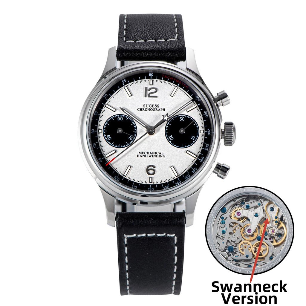 Sugess 1963 Mechanical Chronograph Watch – Sapphire Pilot Style for Men