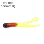 Soft Silicone Tube Worm Lure – 5cm Micro Bait for Bass Perch and Trout Fishing