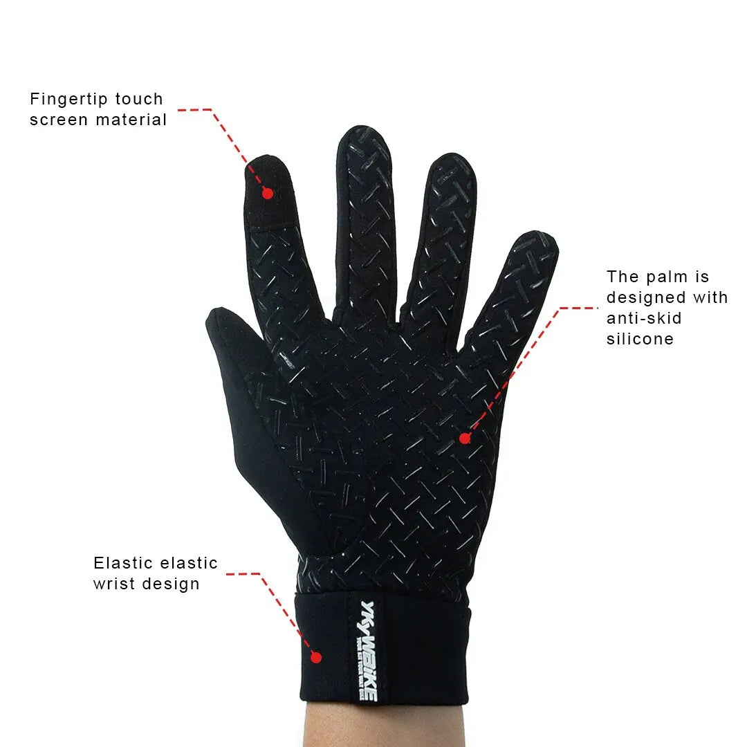 Winter Cycling Gloves – Padded Touch Screen Mittens for Outdoor Sports