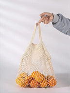 Reusable Cotton Mesh Tote Bag – Eco-Friendly Produce Storage for Grocery Shopping