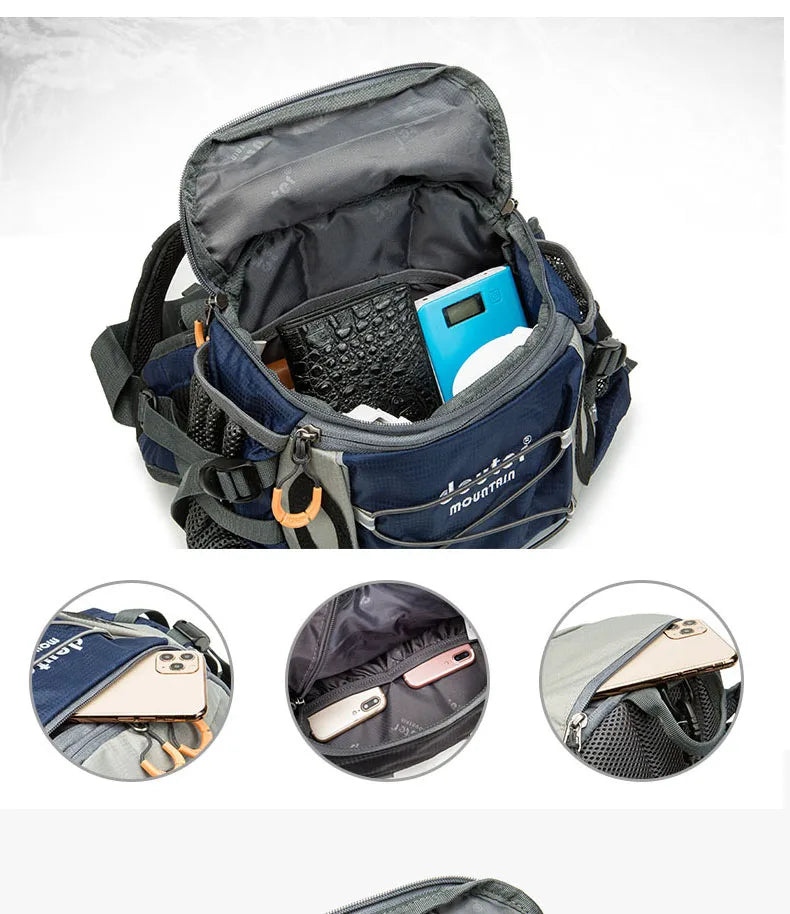 Multi-Pocket Fanny Pack – Water Bottle Holder for Outdoor Hiking and Cycling
