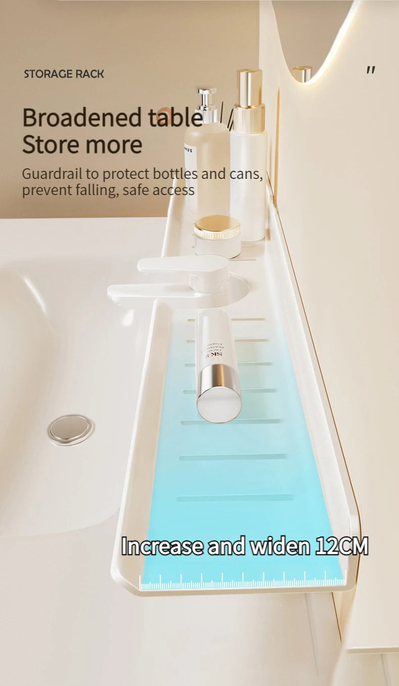 Aluminum Bathroom Wall Shelf – Punch-Free Storage for Kitchen and Toilet