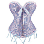 Victorian Jacquard Corset Top – Lace Up Gothic Bustier for Cosplay