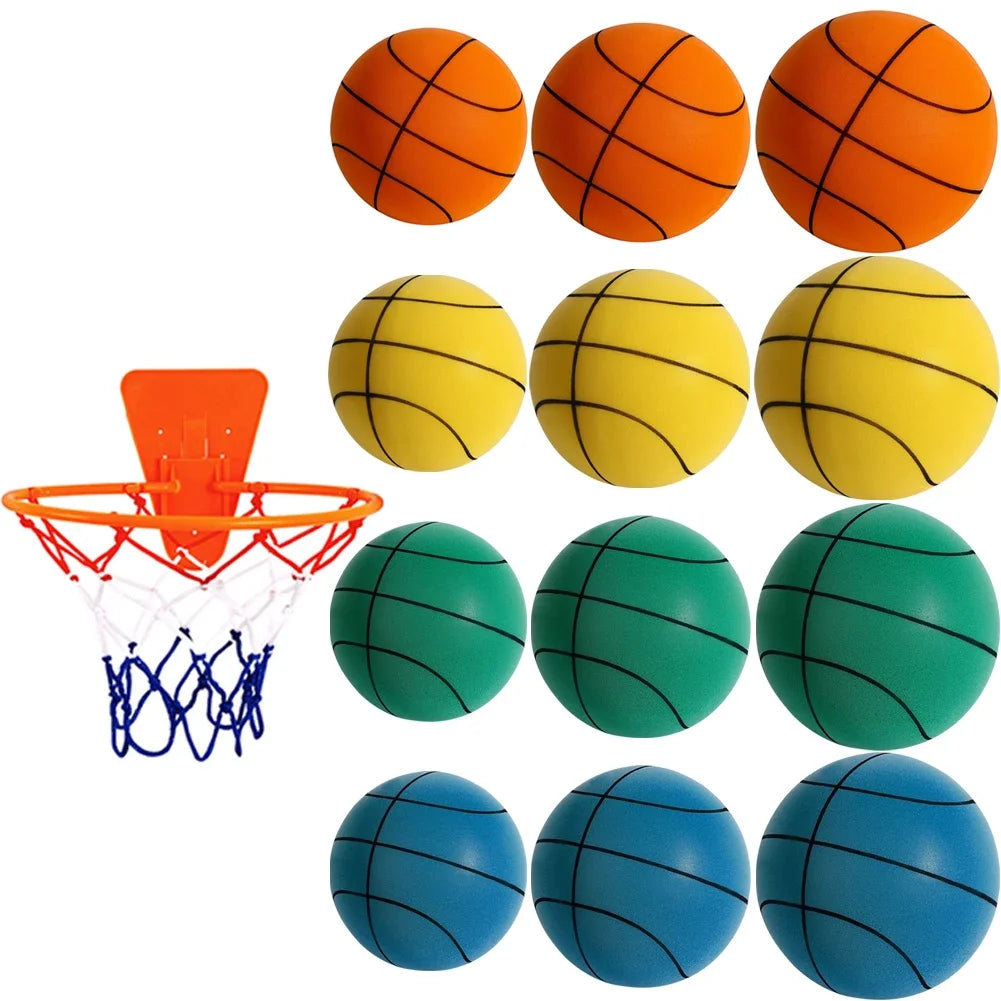 Silent Foam Basketball – Lightweight Elastic Sports Toy for Kids Indoor Play