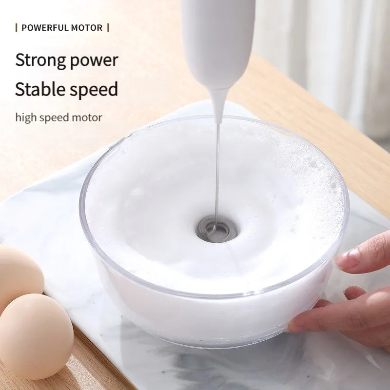Handheld Electric Milk Frother – Automatic Kitchen Whisk for Coffee Foaming