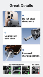 Universal Car Phone Mount – 360° Rotating Air Vent Holder for Smartphone