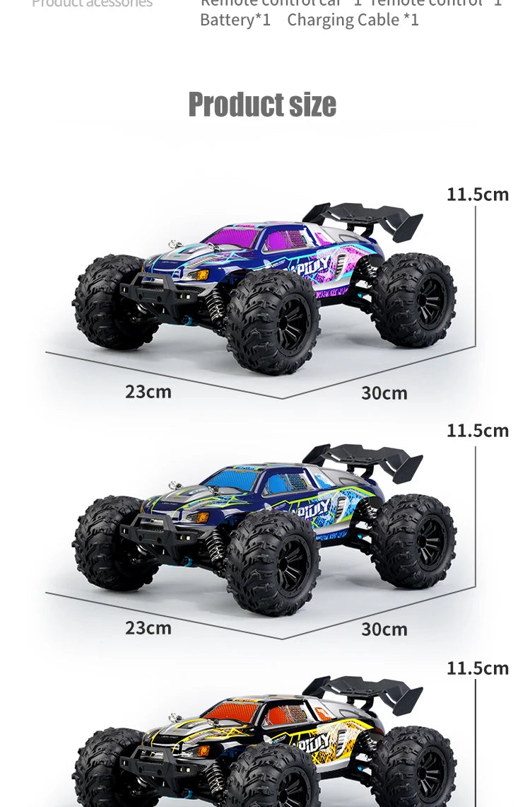 4WD Off-Road RC Monster Truck – 50km/h Remote Control for Adults and Kids