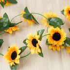 Silk Sunflower Ivy Garland – 250cm Artificial Hanging Vine for Home Wedding Decor