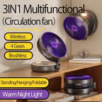 Rechargeable 3-in-1 Portable Fan – Multifunctional Cooling for Home and Travel