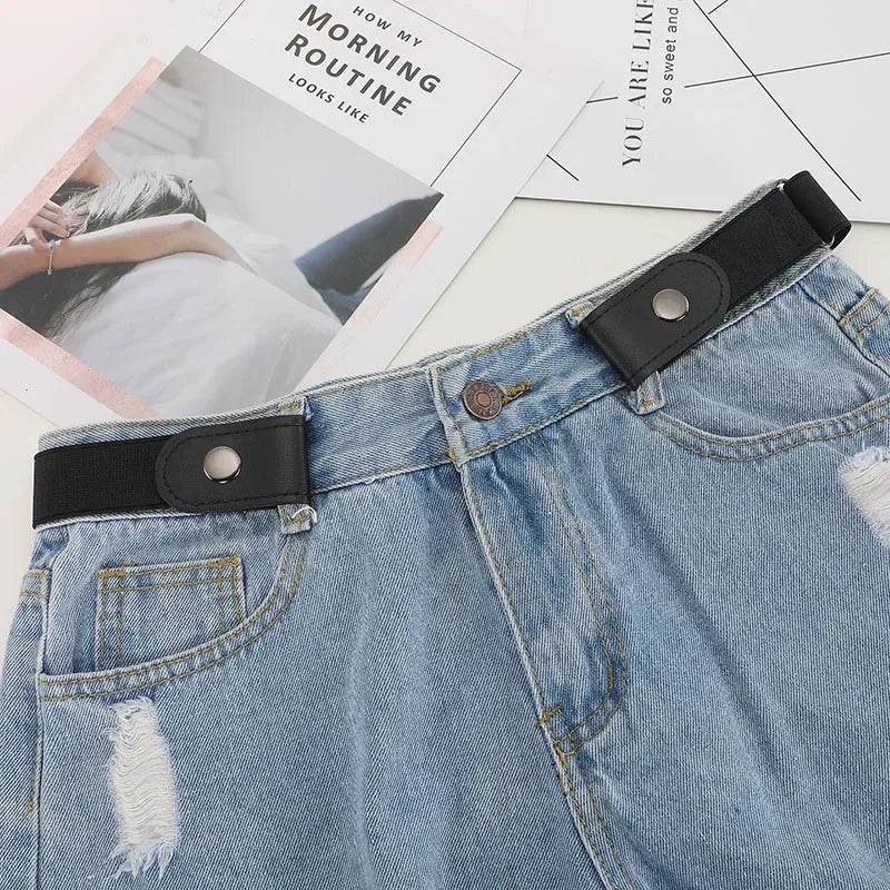 Stretch Elastic No Buckle Belt – Invisible Waistband for Men and Women