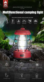 Retro LED Tent Lantern – Portable Hanging Lamp for Outdoor Camping