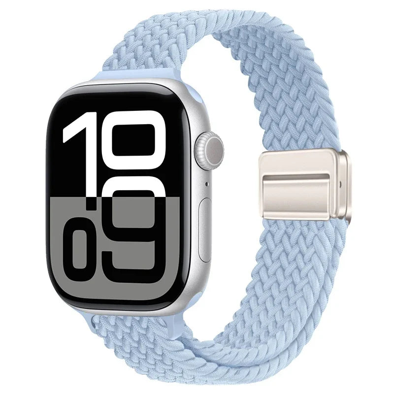 Braided Nylon Loop Watch Band – Magnetic Adjustable Bracelet for Apple iWatch