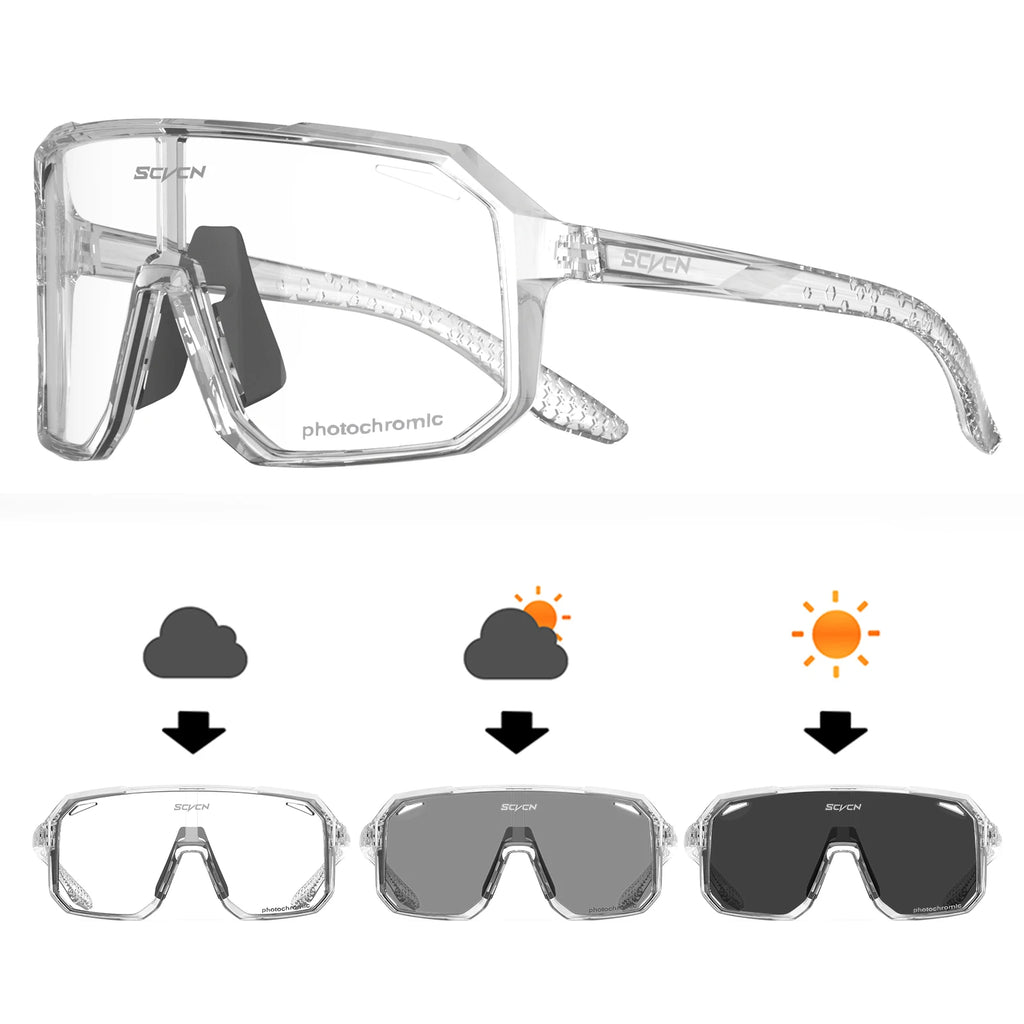 Photochromic Cycling Sunglasses – UV400 Protective Eyewear for MTB and Road Bike