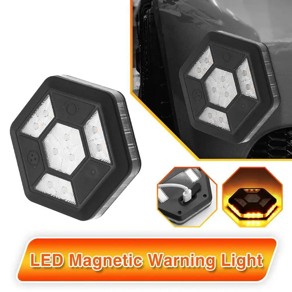 Magnetic Rotating LED Warning Light – Rechargeable Signal for Road Safety
