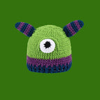 Knitted Monster Balaclava – Green Devil Hat for Halloween Cosplay Costume