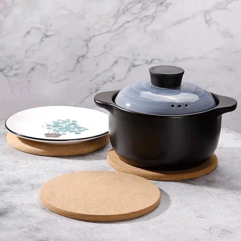 Round Cork Pot Holder – Heat Resistant Trivet Mat for Kitchen Worktop Protection