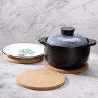 Round Cork Pot Holder – Heat Resistant Trivet Mat for Kitchen Worktop Protection
