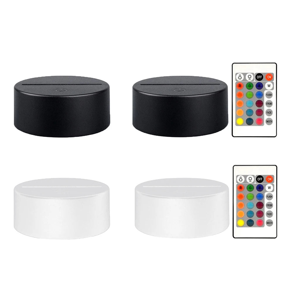 RGB LED Night Light Base – 16 Color Display Stand for Acrylic Art