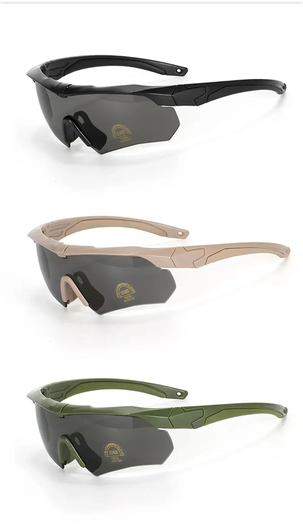 Tactical Shooting Goggles – 3 Interchangeable Lens Set for Airsoft and Outdoor