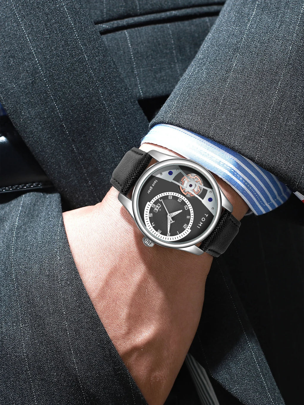 Minimalist Quartz Watch – Luxury Double Strap Set for Business Gift