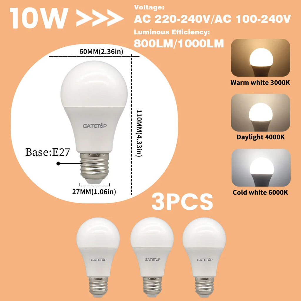 E27 LED Light Bulbs – Ultra-Bright Energy Efficient for Home Lighting