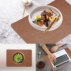 Faux Leather Placemats – Heat Resistant Non-Slip Table Mats for Dining Room
