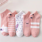 Cute Cartoon Cat Crew Socks – Decorative Kitten Ankle Hosiery for Women