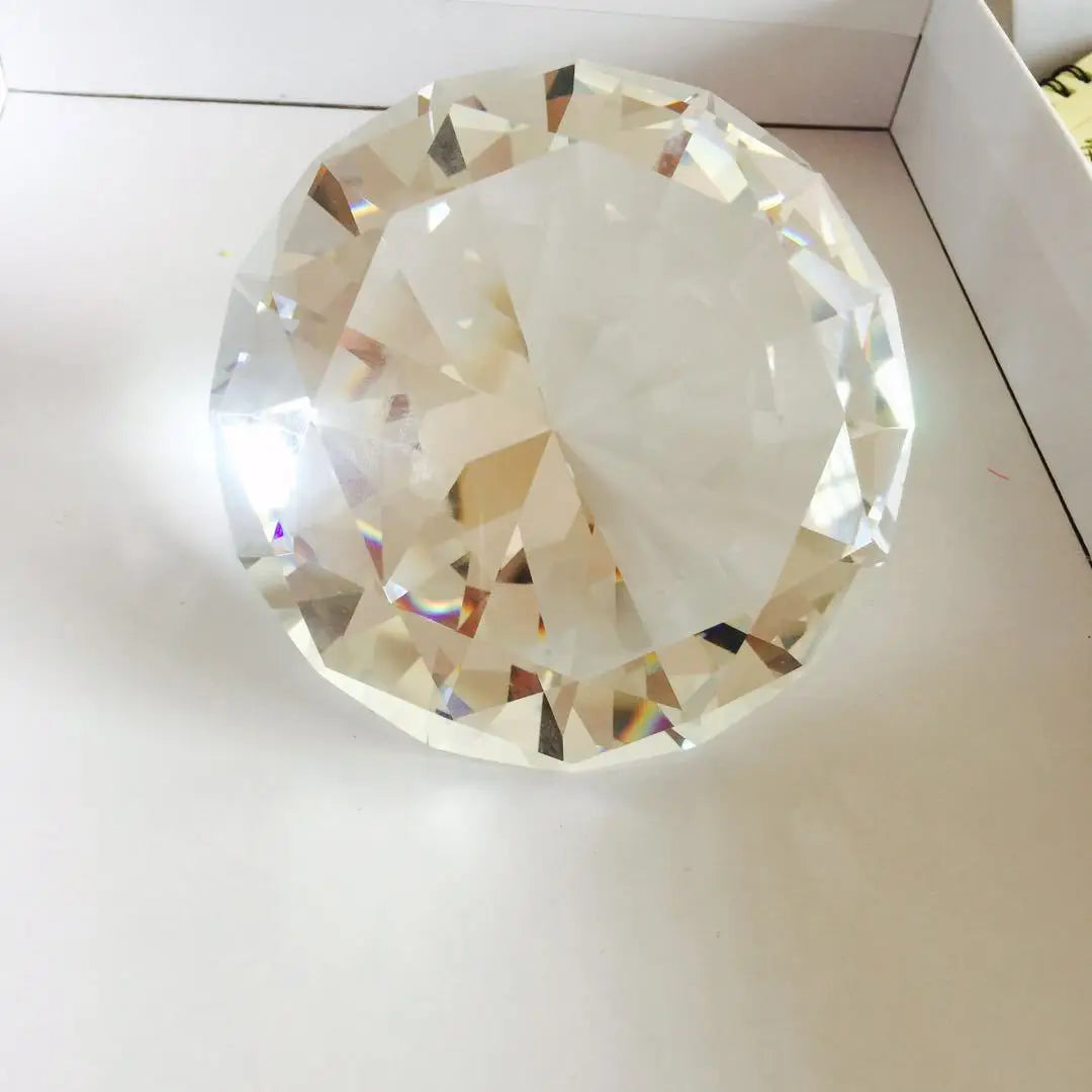 Crystal Diamond Paperweight – Large Cut Glass Gemstone for Wedding Decor