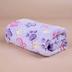 Fleece Pet Blanket – Paw Print Warm Mat for Small to Large Dogs and Cats