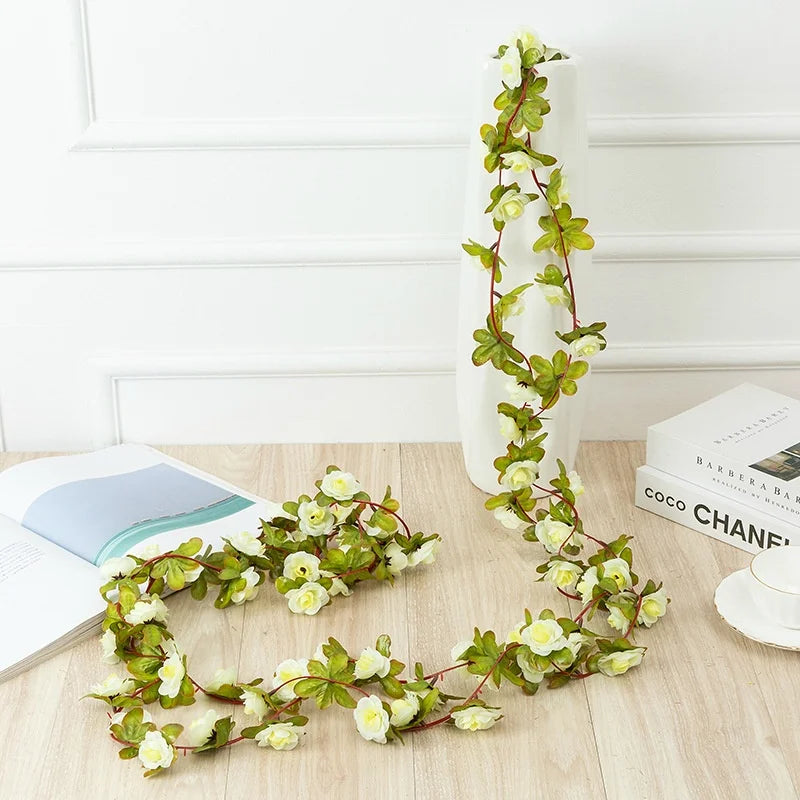 Artificial Silk Rose Vine – 2.5m Floral Garland for Wedding Arch Decoration