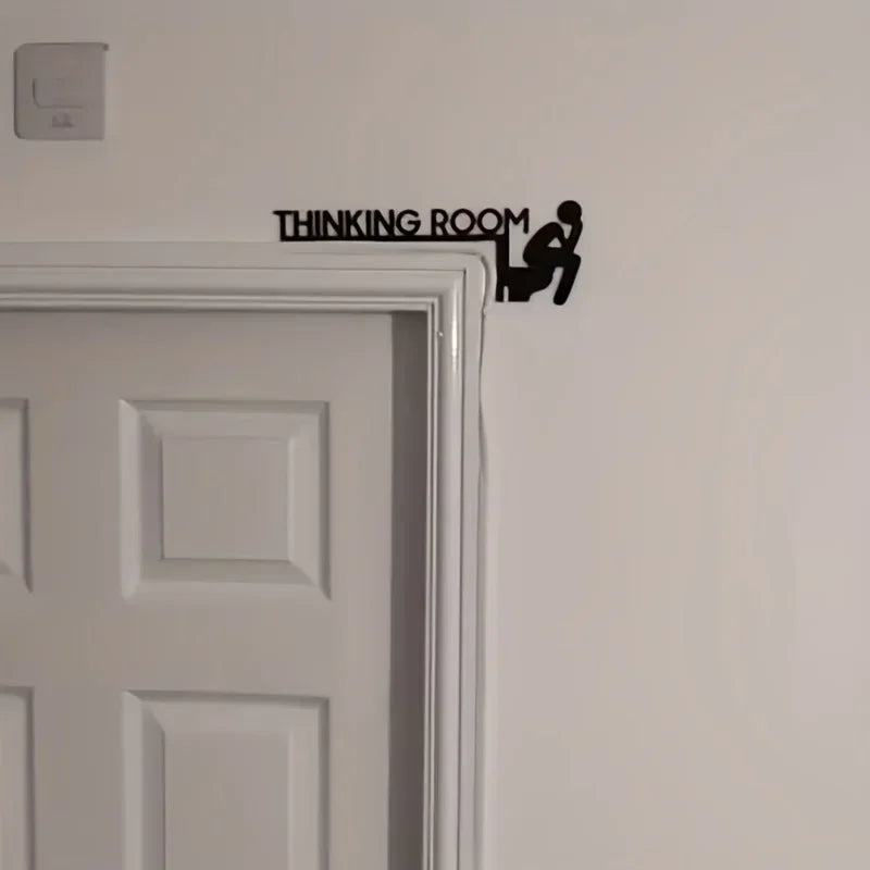 Thinking Room Toilet Sign – Modern Wall Mount Plaque for Bathroom Decor