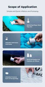 Portable Electric Air Pump – Rechargeable Camping Inflator for Air Mattresses