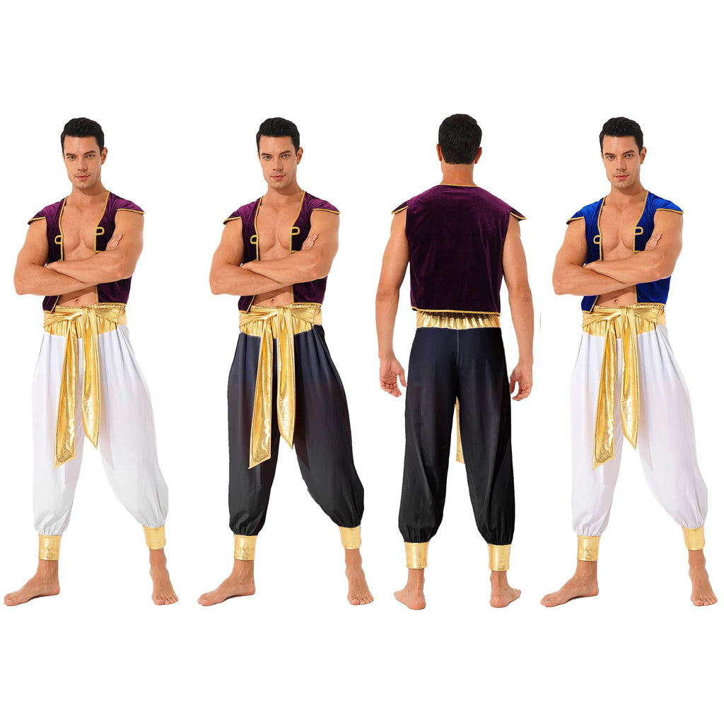 Arabian Prince Costume – Men’s Aladdin Cosplay Outfit for Halloween