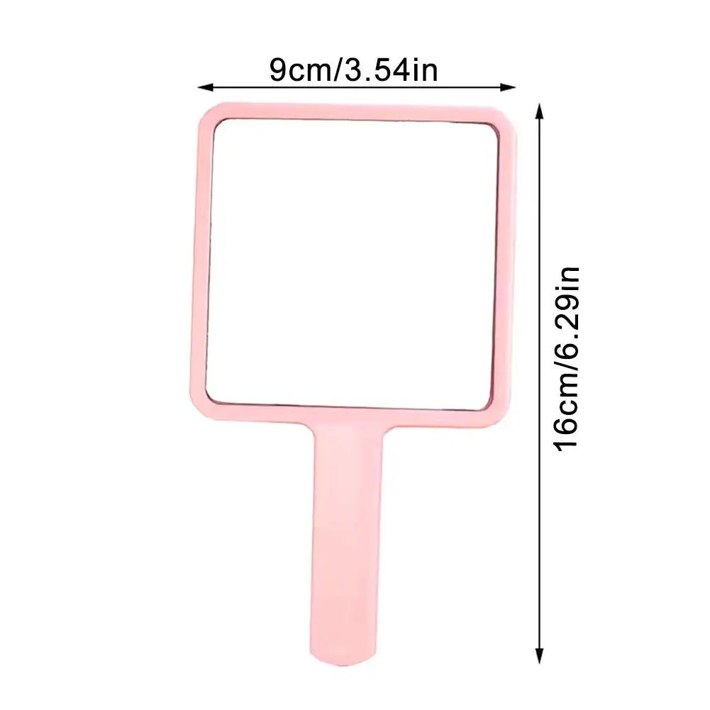Handheld Square Makeup Mirror – Portable Vanity Mirror for Salon and Travel