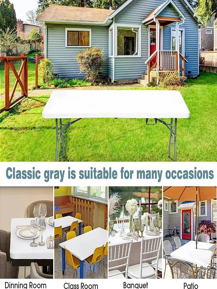 Fitted Rectangular Tablecloth – Washable Fabric for Outdoor Parties and Camping